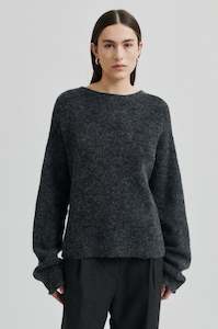 Second Female Aina Knit Cardigan - Dark Grey