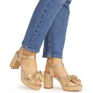 Kathryn Wilson Zsa Zsa Heel - Gold Pleats