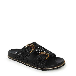 Kathryn Wilson Holly Slide - Black Woven
