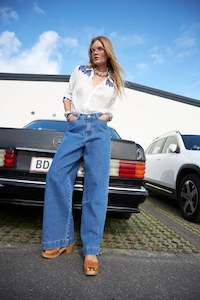 Denim: Lollys Laundry Florida Pants - Blue