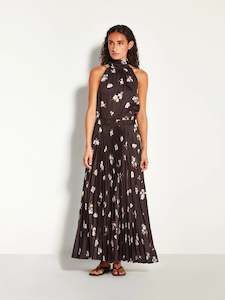 Skirts: Evelyn Pleat Skirt (Moonflower Twill) Golden