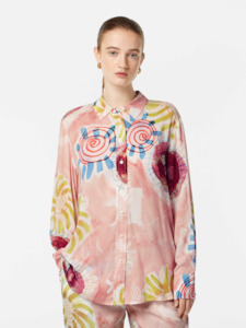Abstract Sun Printed Relaxed Fit Shirt