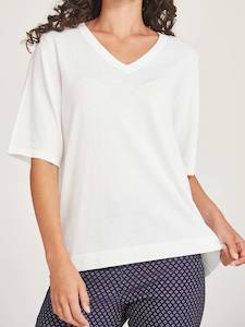 Sills: Vera V-Knit Tee - White