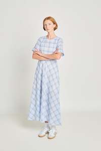 Twenty Seven Names: Balance Dress - Pale Blue Check