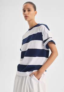 Rory Stripe Tee - Navy/White