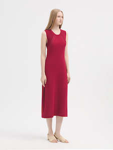 Sleeveless Knit Dress - Red