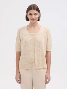 Nice Things: Openwork Cardigan - Mid Stone
