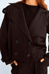 30 Off All Jackets: Lili Sidonio Black Cropped Trench