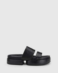 Footwear: Latitude Slide -  Black