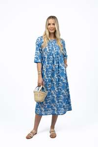Fleur Ziggy Dress - Blue/Stone