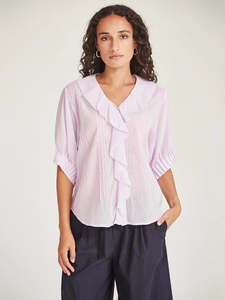 Tops: Elodie Ruffle Blouse - Lilac