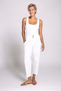 Trousers: Joy Pant - White