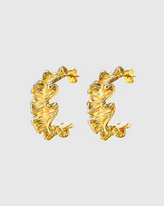 Accessories: Crinkle Earring - Gold