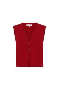Goldie Knit Vest - Candy Red