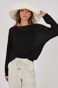 Halo Knit Long Sleeve - Black