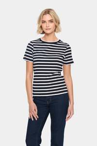 Aster Top - Black and White Stripe