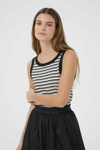 Tops: Ova Boat Top - Black Stripe