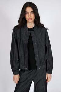 Beam Bomber Jacket - Dark Wash