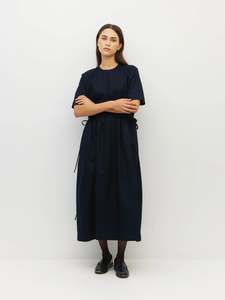 Dima Tunic (Textured Cotton) - Navy Linear