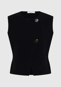 Tops: Bennett Knit Vest - Black