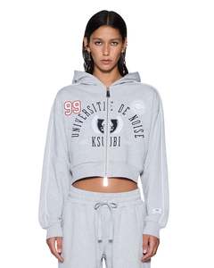 College Origin Zip Hoodie Grey Marle