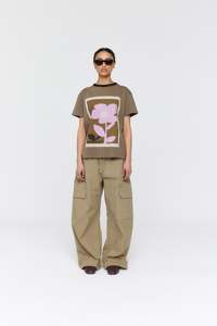 Tops: Aiden Tee - Deep Grey + Pink