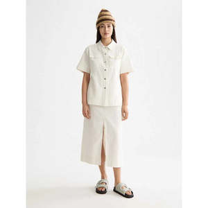 Workwear Midi Skirt - Egg Nog