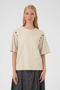 T Shirt: Cecilia Tee - Pumice Stone