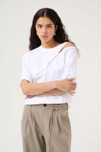 T Shirt: Renee Hole Tee - White