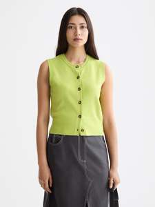 Scotch Soda: Knitted Spencer Vest - Green