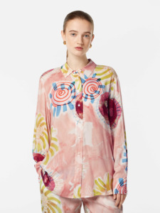 Abstract Sun Printed Relaxed Fit Shirt