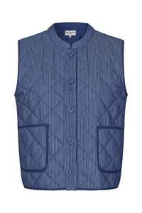 Lollys Laundry: Cairo Quilted Vest - Dark Blue