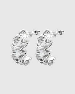 Crinkle Earring - Silver