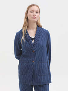 Striped Denim Blazer