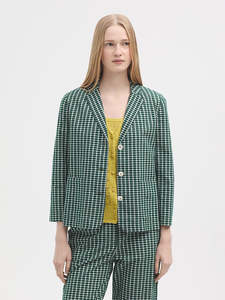 Seersucker Checked Blazer