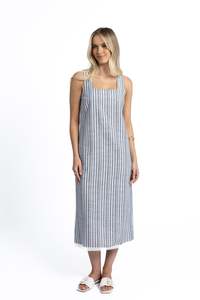 Blaire Stripe Dress - Midnight/White