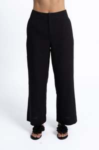 Fleetwood Linen Pant - Black