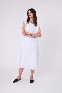 Costa Linen Dress - White