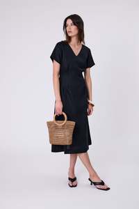 Seville Linen Dress - Black