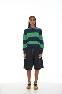 Ricochet: Francisco Jumper - Ink + Bright Green Stripe