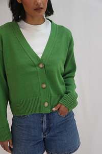 Tatano: Contrast Cardi - Herb Green