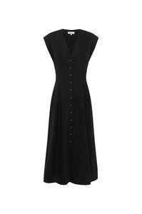 Rowie The Label: Mira Midi Dress - Noir
