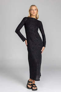 Gigi Dress - Black Lace/Silver Diamantes