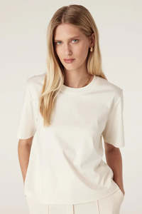 Pima Lantern Sleeve Top - Cream