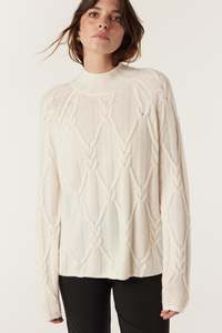 Cable Cashwool Cable Jumper - Milk