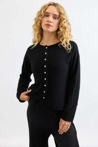 Knitwear: Mia Fratino Reversible Cardigan - Black