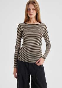 Morri Merino Round Neck - Birch/Black
