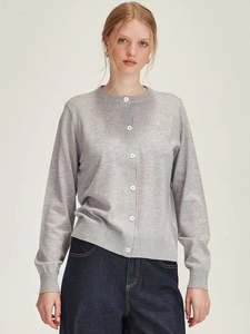 Felicity Merino Cardigan - Grey Marle