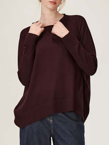 Knitwear: Gemma Merino Weekender - Plum