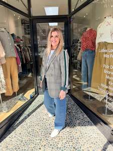 Checked Blazer -Grey/Green/Grey